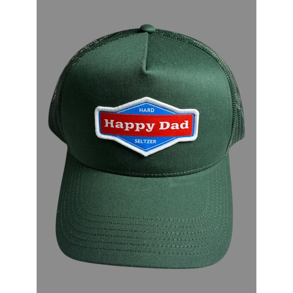 Happy Dad Hard Seltzer Trucker Hat Green Snapback Mesh College Cap